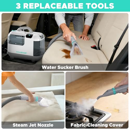 HAUSHOF Steam Carpet and Upholstery Cleaner Machine, with 3 Modes & 3 Tools by HAUSHOF - Used condition - Image 6