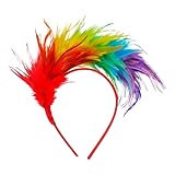 WARM UND ROMANTISCH: Rainbow feather hairband des farbenfrohen Federstirnbandes spiegelt Ihre warme und aufgeschlossene Persönlichkeit wider. Wenn Sie es auf dem Kopf tragen, wird es Ihnen mehr Charme verleihen und sich von der Masse abheben.