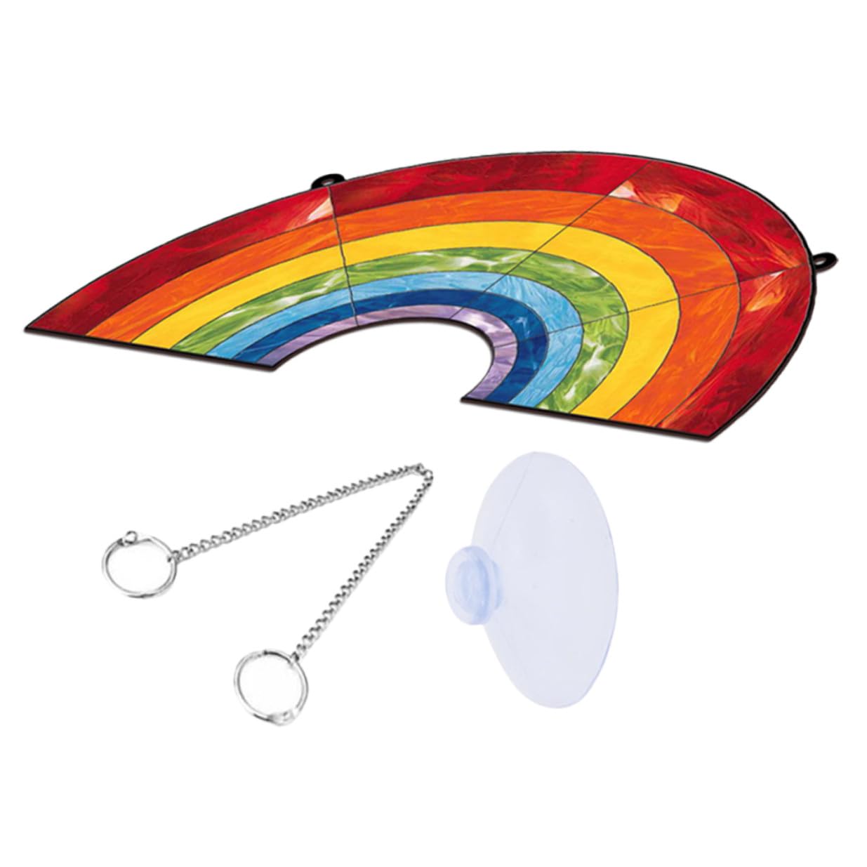 HANABASS 5 Sätze Regenbogen Acryl Anhänger mit Aufhängekette und Saugnapf Dekorativer Fensterdeko Prisma Langlebiger Bunter Hängeornament für Garten Wohnzimmer Büro und Balkon