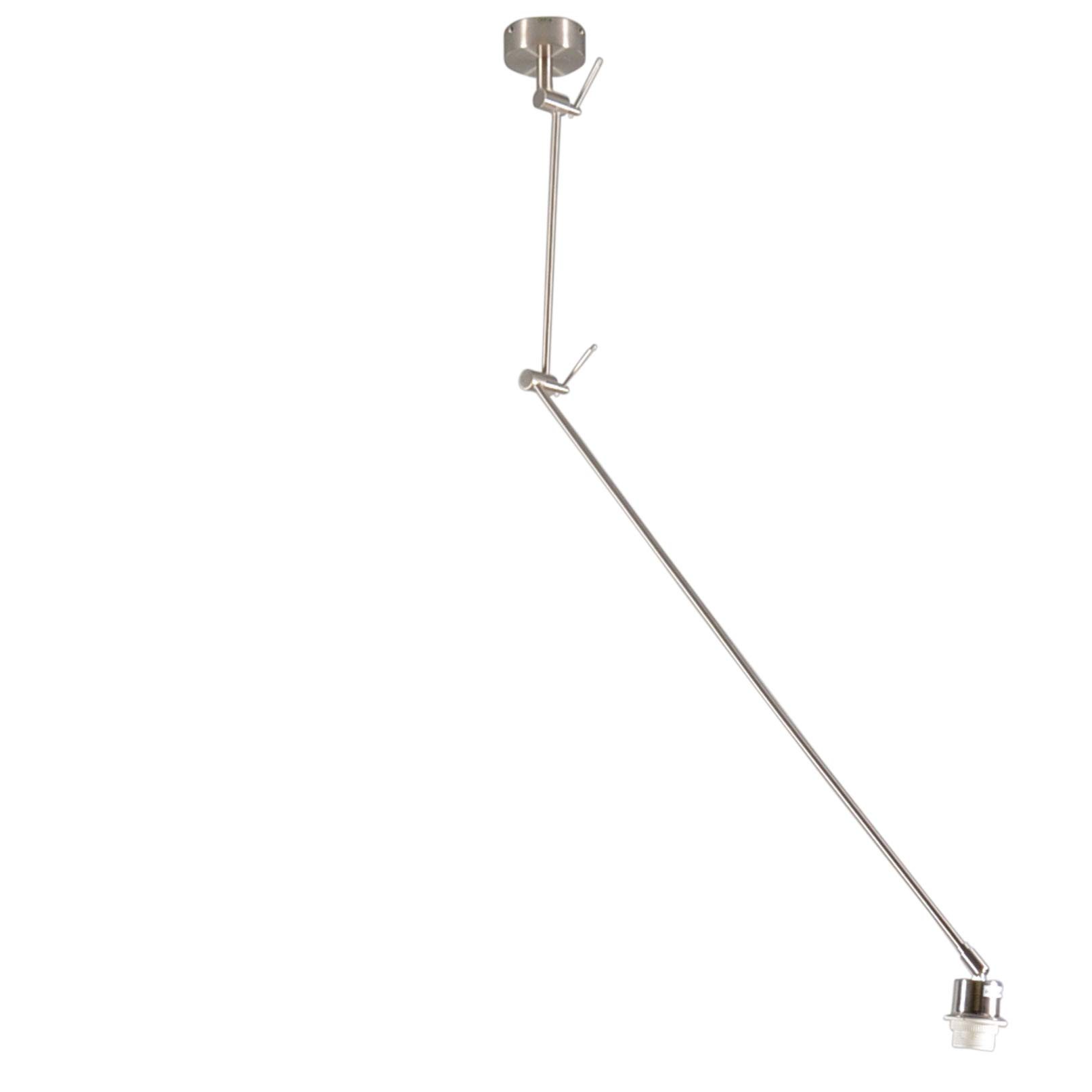 Qazqa Moderno Lámpara colgante acero descentrada orientable sin pantalla - BLITZ I Acero Redonda/Alargada Adecuado para LED Max. 1 x 60 Watt
