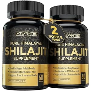 Shilajit Supplement – Himalayan Shilajit Resin Capsules Formulated with 20% Fulvic Acid – 10:1 Extract 10,000mg Strength – USA Made – Shilajit Capsules for Men & Women,120 Himalayan Shilajit Capsules