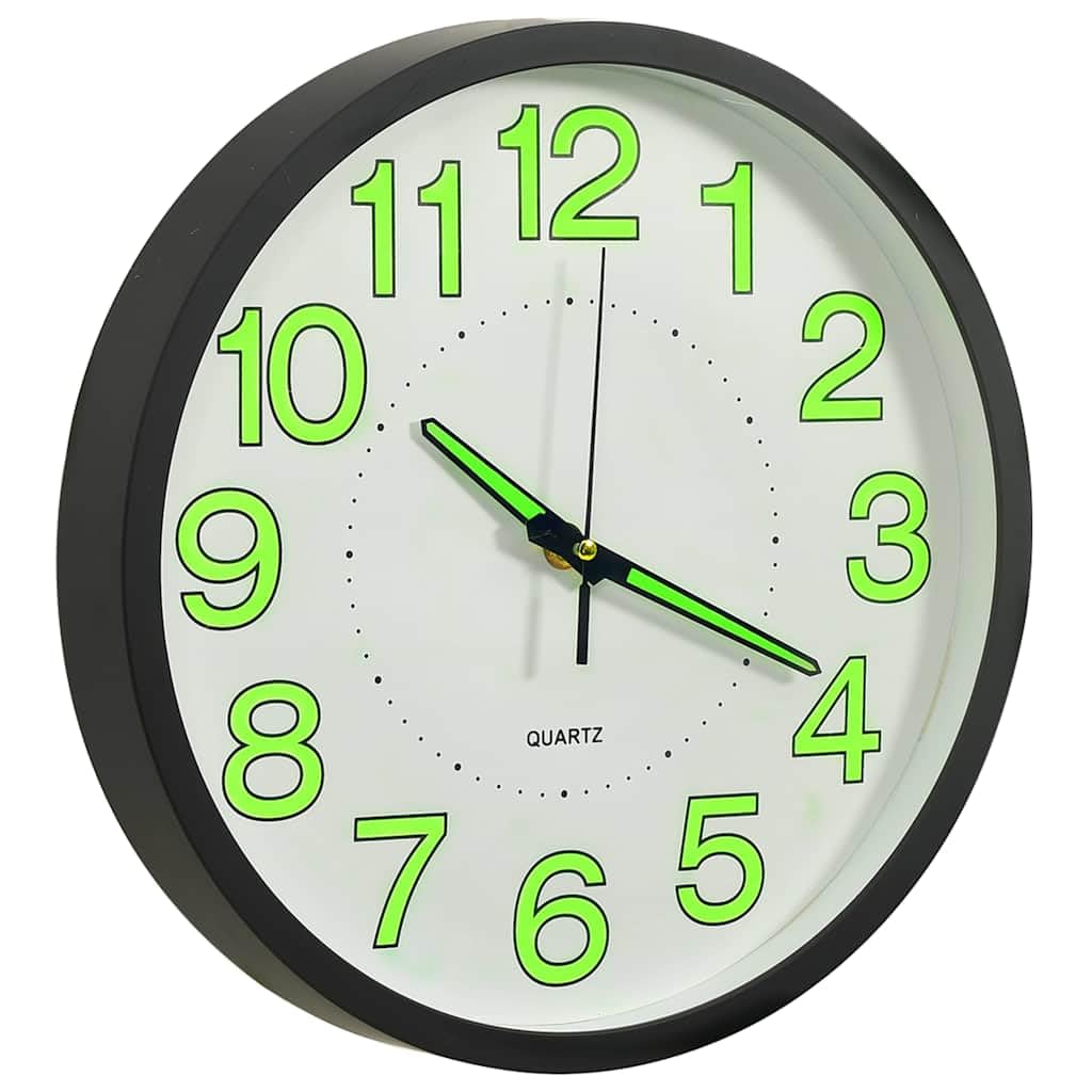 Reloj de pared luminoso negro 30 cm