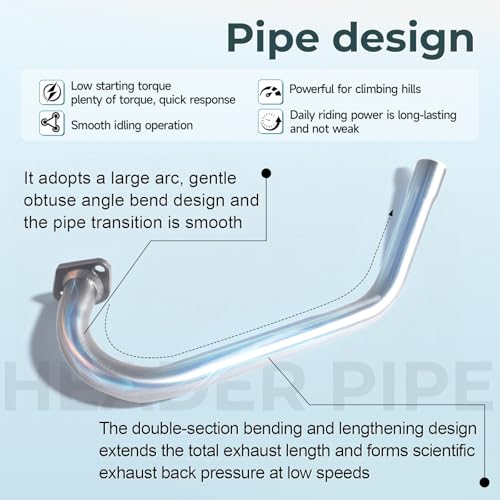 Image of SJVLXHI 3 Stage Exhaust Header Pipe For Coleman Powersports CT200U BT200X CT200u-ex,212cc 196cc /6.5HP Go Kart and Gas Mini Bike