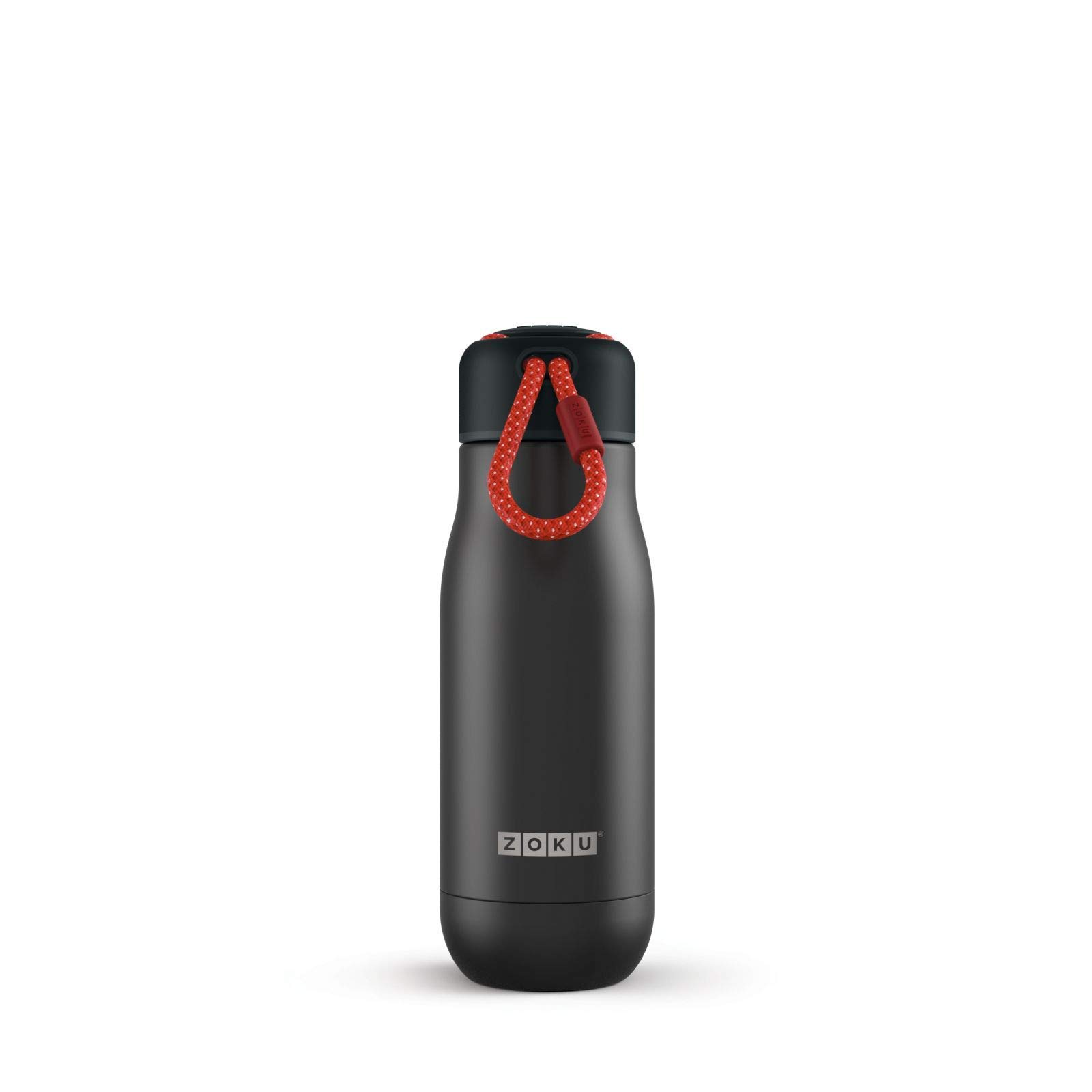 Zoku Trinkflasche 350 ml, Edelstahl, Schwarz, 6.7 x 6.7 x 21 cm, 1 Einheiten