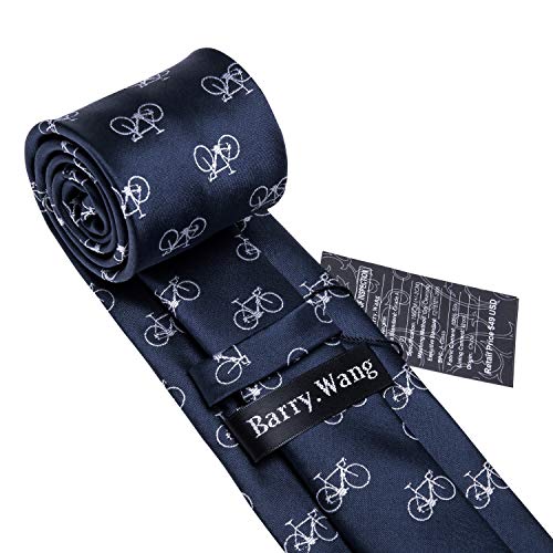 Image of Barry.Wang Fun Animal Ties for Men Designer Handkerchief Cufflink WOVEN Casual Necktie Set Festival