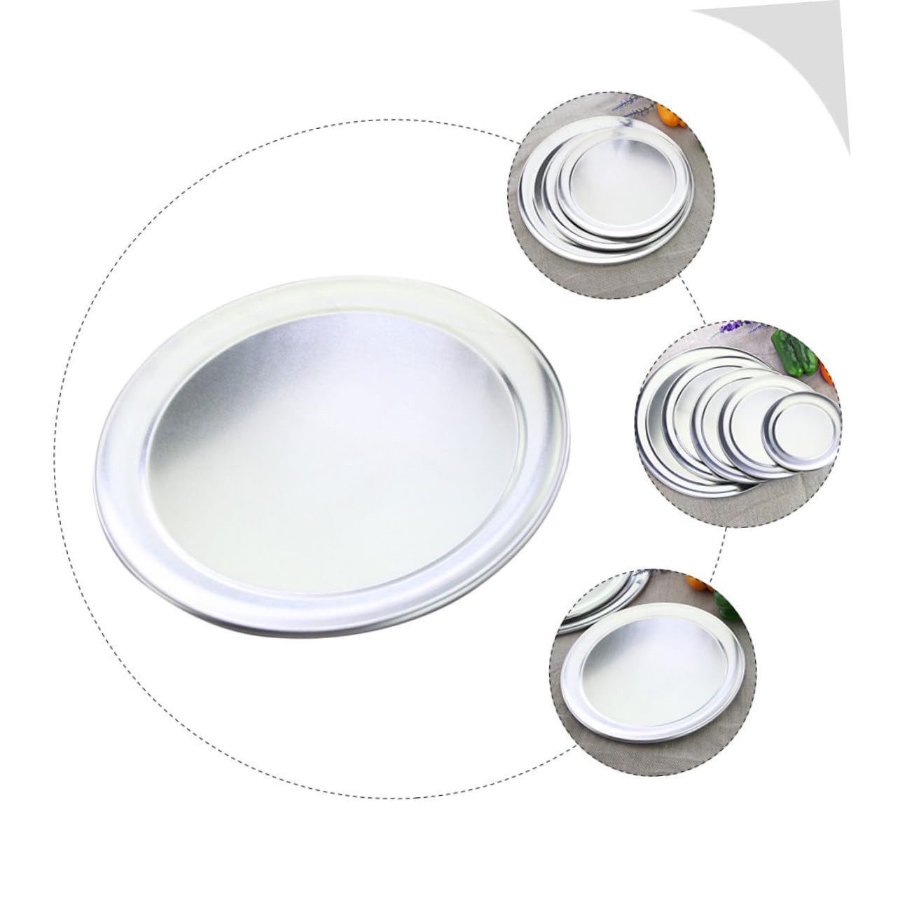 SEWACC Household Pizza Shaped Baking Tray Reusable Wear Resistant Pizza Plate Durable High Class Aluminum Baking Accessory for Oven Use