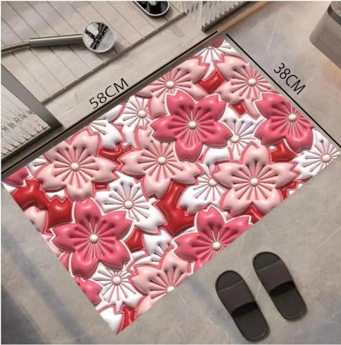 Image of AAZEEM Rubber Anti Slip 5D Water Soaking Floor Mat |Water Absorbent Non Slip Bath Mat |Quick Dry Mat for Bathroom | Rectangular Door Mat for Home |Drawingroom and Design |Pack of 4 |