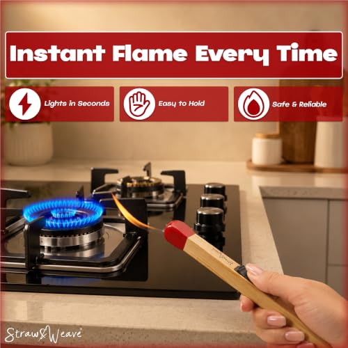 Image of Match Stick Shaped Butane Lighter with Long Handle, Pack of 1 | Multipurpose Use Gas Burner, Kitchen & Candle Use, Outdoor Compatible, Refillable Design