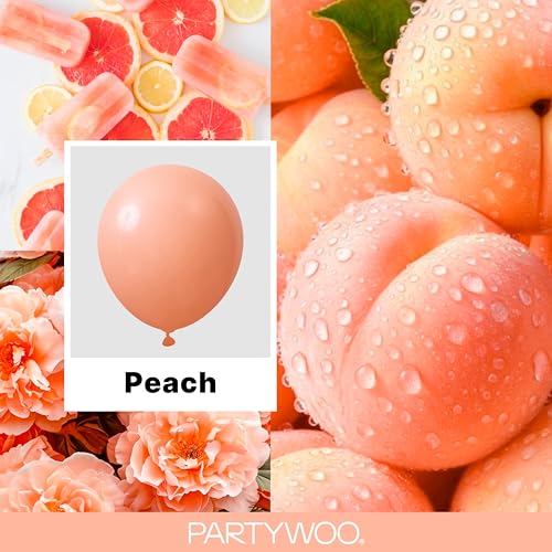 Image of PartyWoo Peach Balloons 140pcs Different Sizes of 18 12 10 5 Inch Light Orange Blush Pink Latex Balloon Arch Kit for Wedding Bridal Shower Baby Shower Birthday Party Decorations Orange-Y21