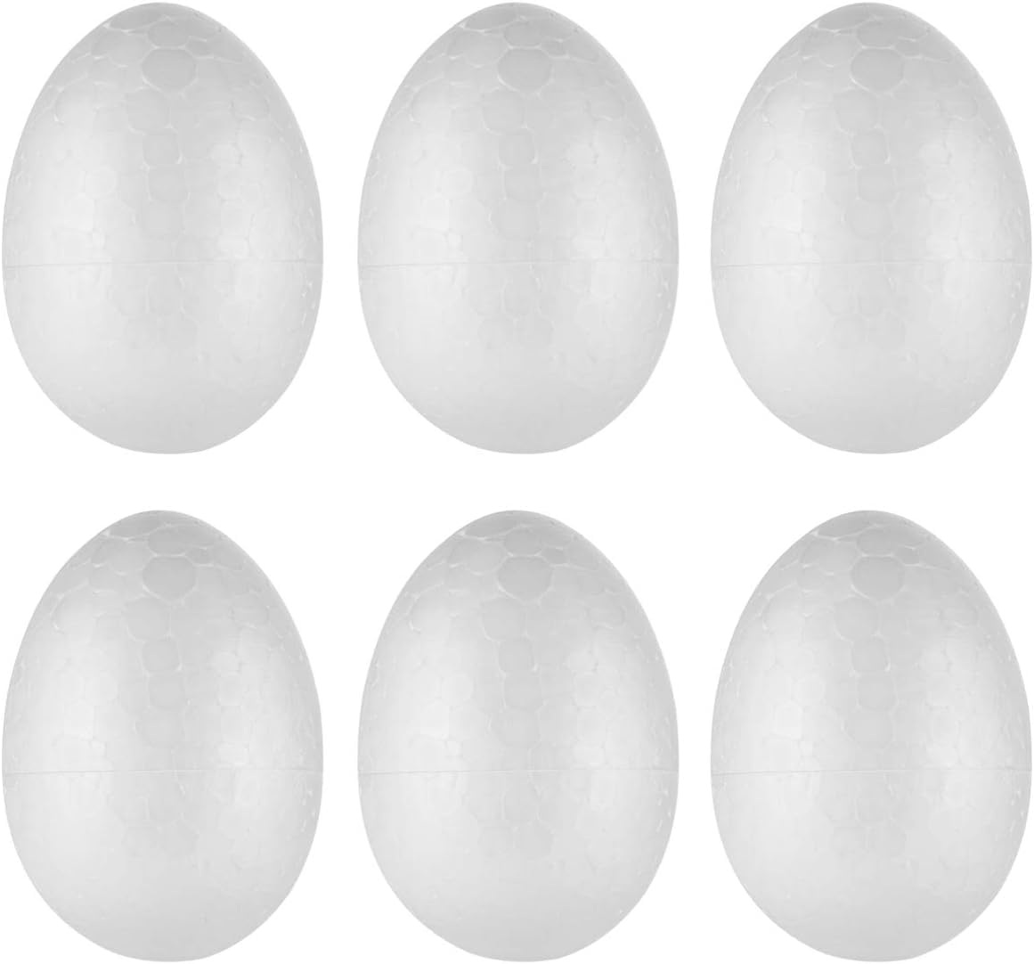 6 Pack 6cm Colorful Foam Easter Eggs - Decorate, Hide, & Craft Fun!