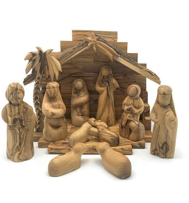 Nativity Set, Hand Carved Nativity Scene from the Holy Land