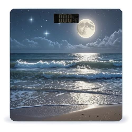 Báscula digital de baño con pantalla LED clara y vidrio templado miniatura 1