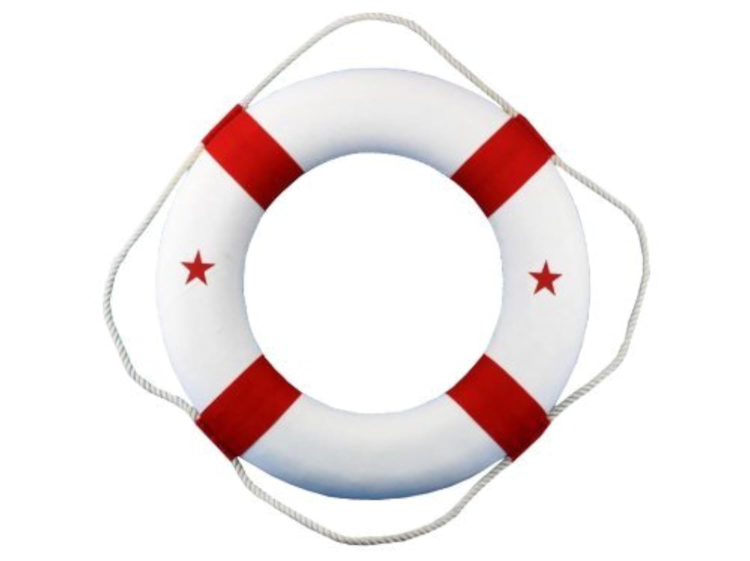 Handcrafted Nautical Decor Hampton Lifering, 20", Red