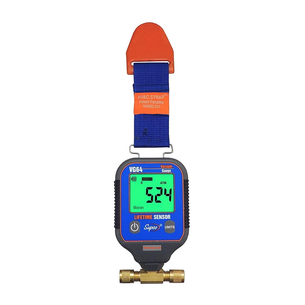 Digital Vacuum Gauge (Vacuum Range: 0 to 19,000 Micron) for Refrigeration System, Evacuation and High Precision Laboratory Tests | Model: Supco VG64
