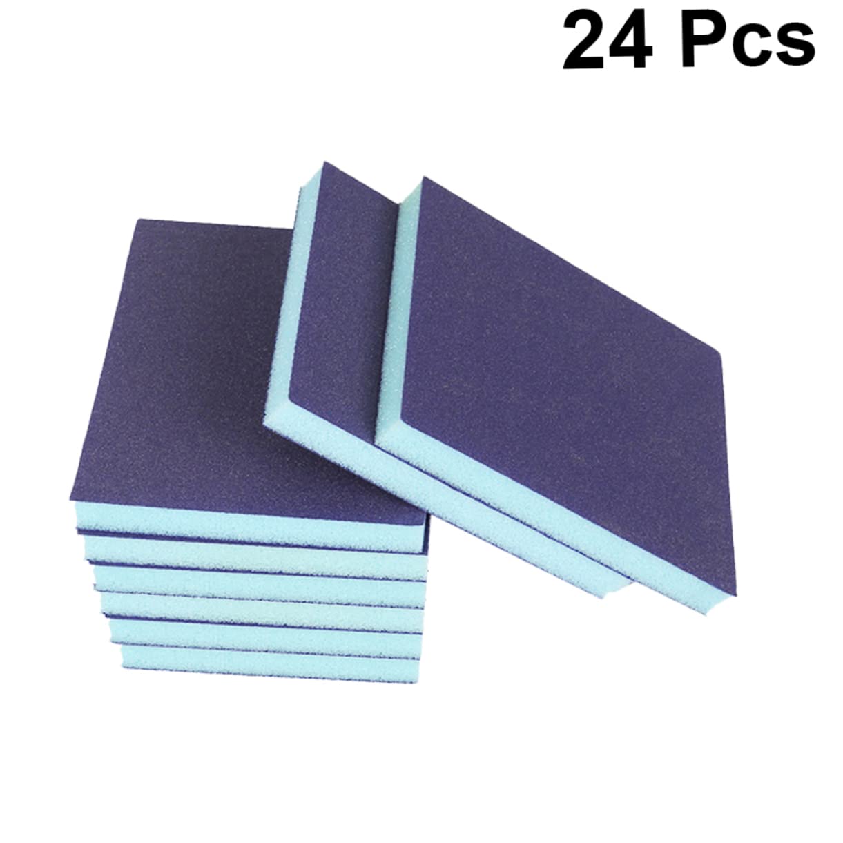 48 piezas Bloques de Lijado Esponja Abrasiva Doble Cara Azul Pulido Muebles Paredes y Limpieza Cocina Herramientas Manuales Resistentes y Flexibles para Lijado Seco y Húmedo