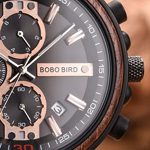 BOBO BIRD S18-1 Personalized Engraved Wood Watch Customized Wooden Watches for Husband Boyfriend Birthday Anniversary - Image 5