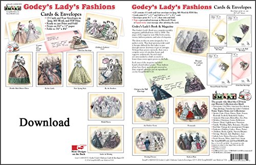 ScrapSMART - Godey's Lady's Fashions Cards & Envelopes: Software Collection- Microsoft Word, Jpeg & PDF Files [Download]