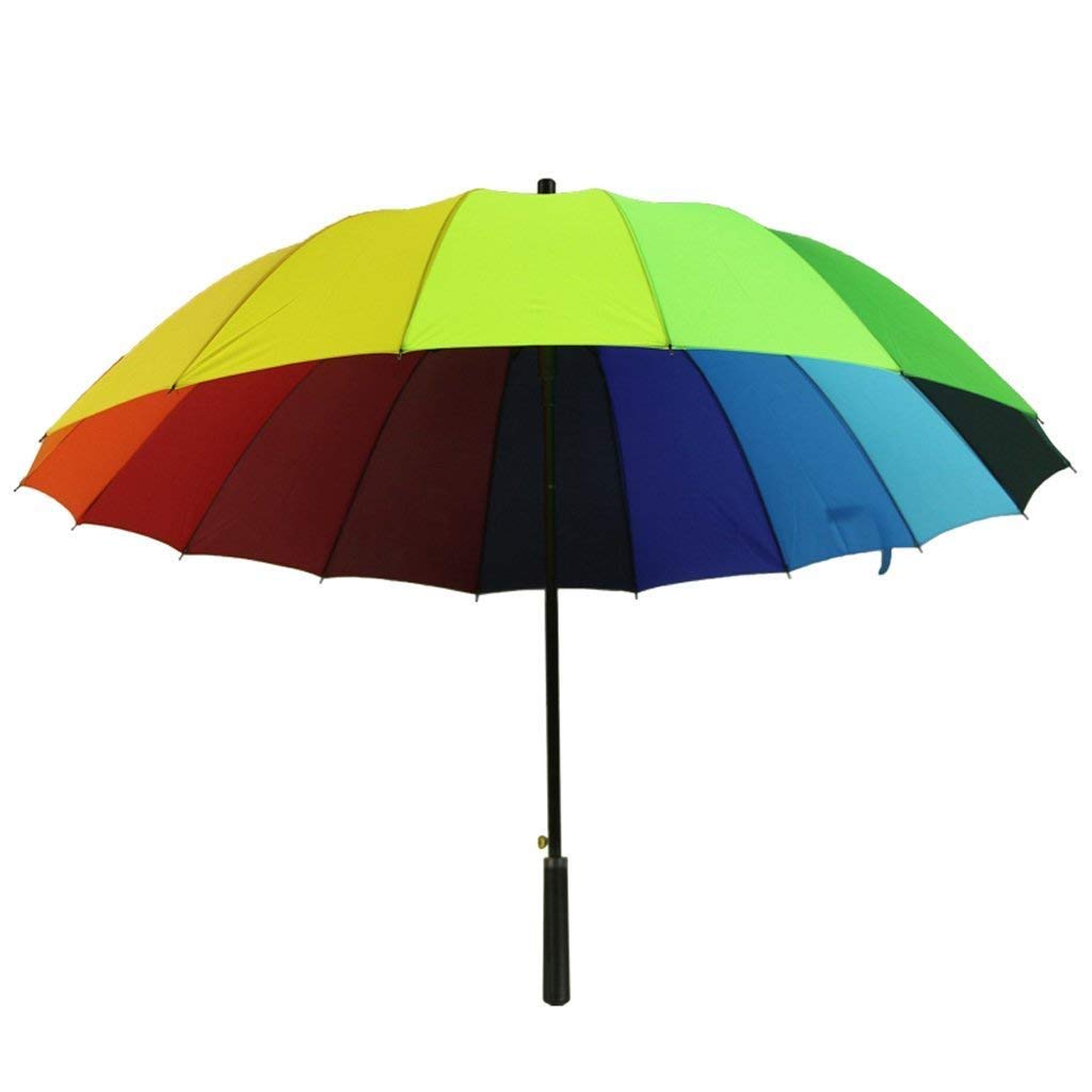 Parapluie pluie et soleil longue manche arc-en-ciel grand format