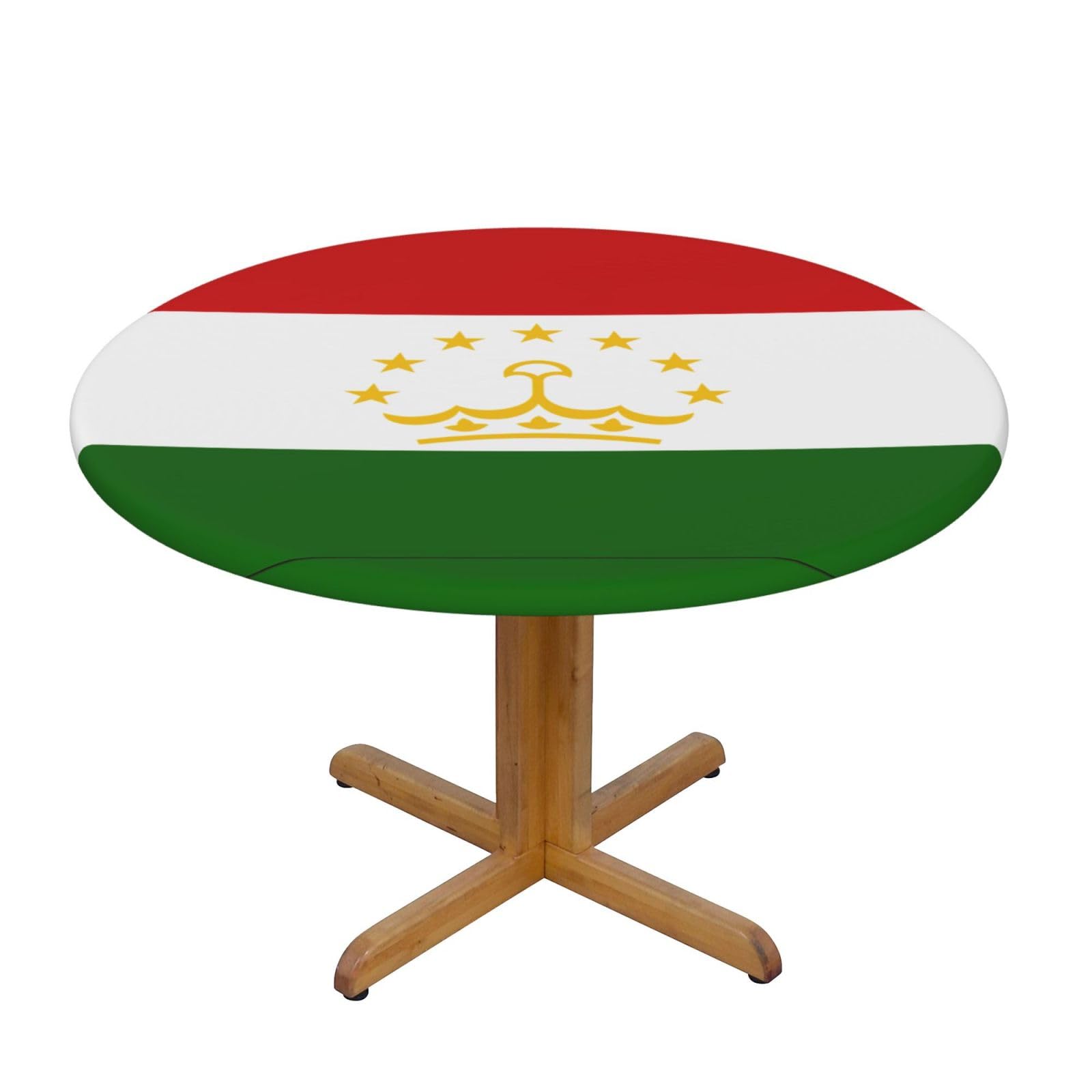 Flag Of Tajikistan Print Oxford Wipeable Tablecloth Oil-Resistant Outdoor Table Cover Reusable Birthday Table Protector