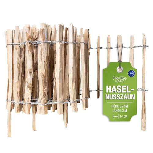 Creative Home Staketenzaun 35cm hoch und 2m lang | Lattenabstand 3-4 cm