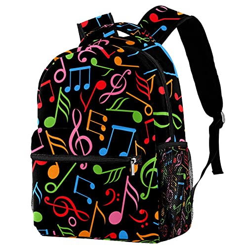Sac à dos de voyage enfant avec motif notes de musique et porte-bouteille