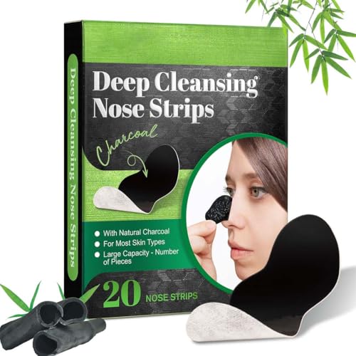 KEWUF 20 PCS Tiras de Poros de Nariz de Limpieza, Tiras Puntos Negros Nariz, Tiras Nasales de Limpieza Profunda, Apriete los Poros, Para Todo Tipo de Piel, Adecuadas para Hombres y Mujeres