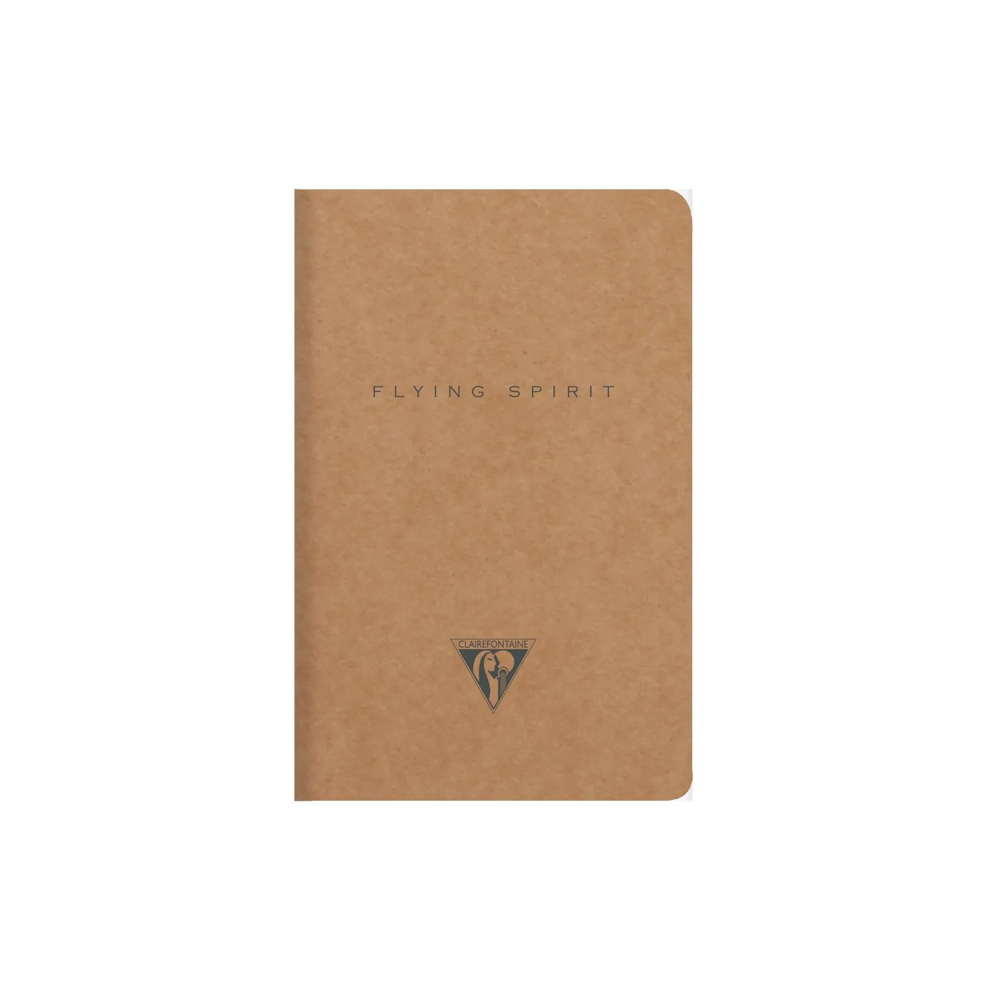 Clairefontaine - 103596C - Thread Stitched Notebook Flying Spirit 9x14cm 96 Pages Lined Ivory Paper 90g - Brown Kraft Cover - 5 Designs, Random delivery