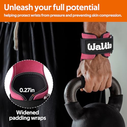 Image of Weight Lifting Wrist Strap,Double Layer Leather Wrist Wraps with Neoprene Padding for Weightlifting & Deadlifts - Adjustable Gym Straps for Men & Women