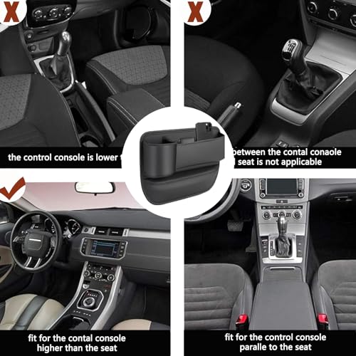 Diyxisk Mittelkonsole Organizer Auto, 30x20x2.5cm Auto Organizer Mittelkonsole, Schwarz Autotasche, Autositz Konsole Seitentaschen, mit Löchern, für Kleinigkeiten, Handys (Hauptfahrersitz)