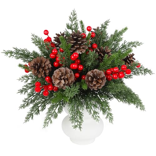 Songjum 60 Stück Weihnacht Künstliche Kiefer Zweige Dekorative...