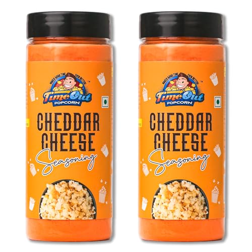 Image of Time Out Popcorn Jain Cheddar Cheese Seasoning, Multi-Purpose Powder, Popcorn and Snacks Flavoring,Pack of 2, 100g Each