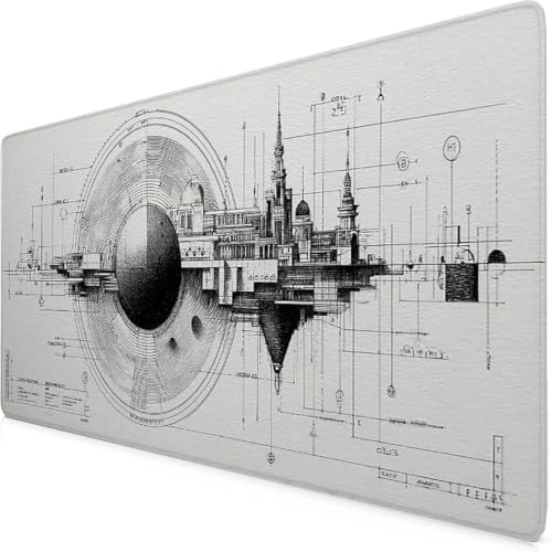 Mouse pad gaming grand format 1200 x 600 mm avec base en caoutchouc