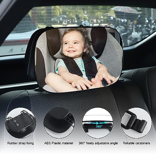 Image of LivTee Baby Car Mirror, Car Seat Mirror for Baby Rear Facing with Adjustable Wide Angle Clear View for Facing Infant, 100% Shatterproof, Crash Tested and Certified - Car Interior Accessories