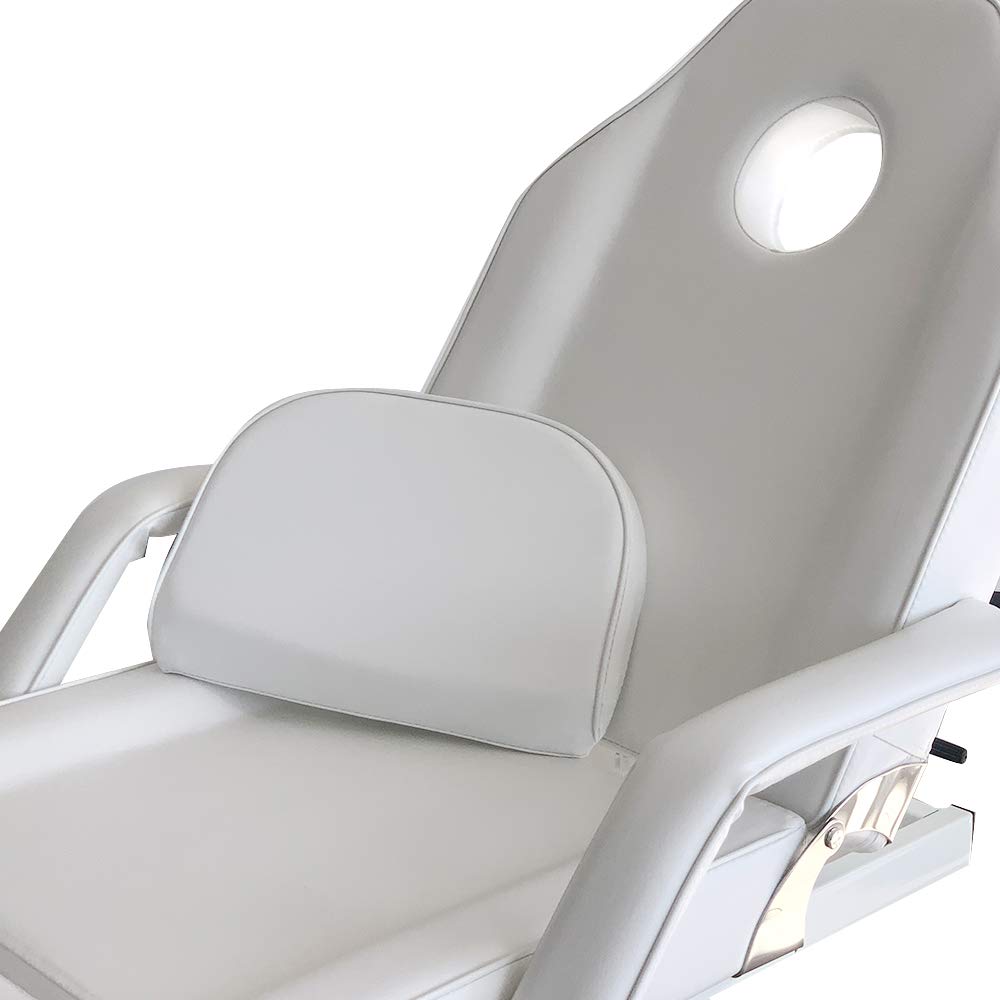 Mesa de masaje ajustable cama de masaje plegable eléctrica de piel sintética para salón profesional y hogar, 82 cm (L) x 180 cm (W) x 63-87 cm (H) (blanco)