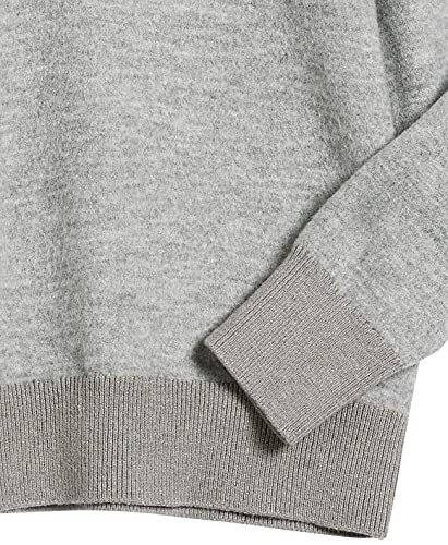 Image of Cable Stitch Women's Two Tone Polo Neck Open Collar V-Neck Sweater - Long Sleeve Relaxed Pullover Top