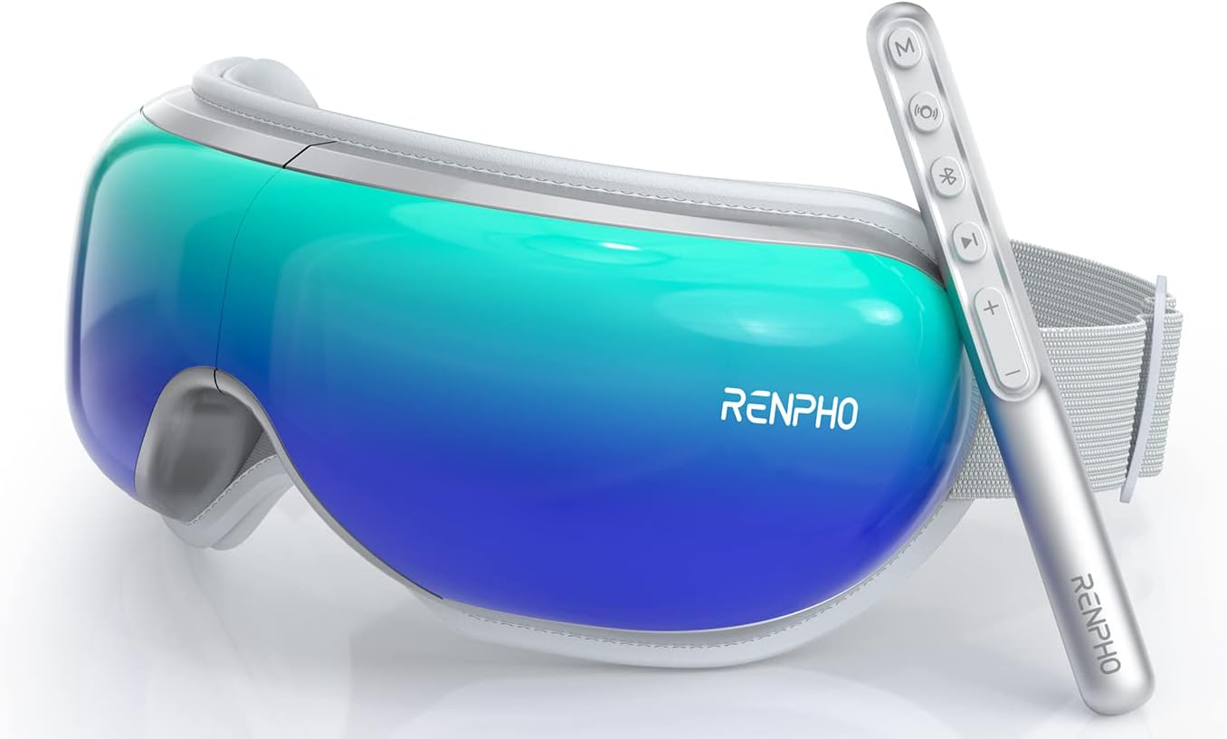 RENPHO Eye Massager with Remote Control & Heat, Compression Bluetooth