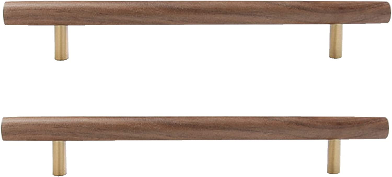 Boutons de tiroir en bois tire poignées de placard en noyer x2