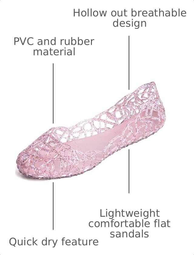 Image of Dear Time Women Flat Heel Summer Beach Jelly Shoes