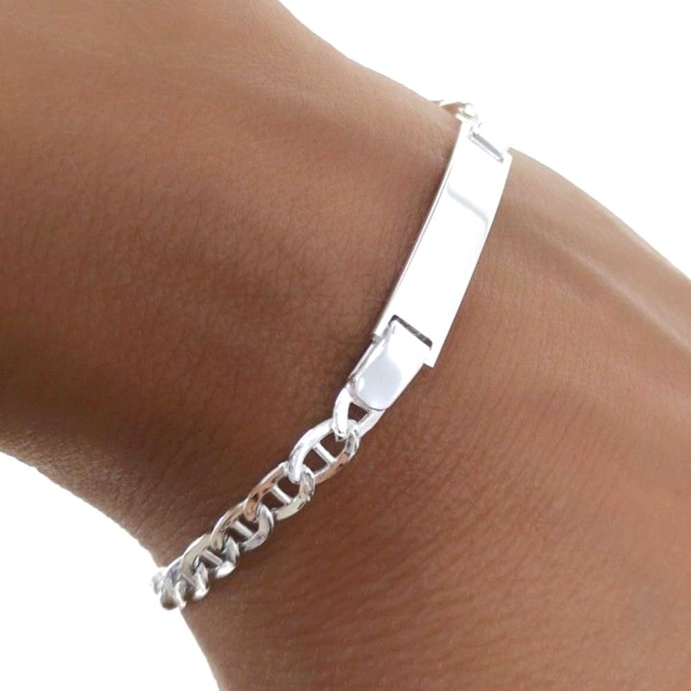 Armband aus 925er Sterlingsilber, glatter, hohler Anker