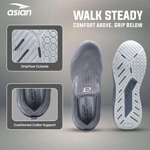 Image of ASIAN Wonderwalk Pro-13 Men's Walking Shoes | Lightweight, Breathable Sneakers with Arch Support, Cushioned Comfort & Durable Grip for Daily Walks