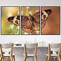 3 Piece Framed Canvas Wall Art Colorful Butterfly Insects Canvas Prints Home Artwork Decoration for Living Room,Bedroom - 16