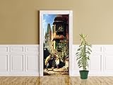 dimensions: 90 x 200 cm Sticker de Porte Carl Spitzweg - Maîtres Anciens - Le Mariage éternel - Art - Art - Reproduction - Artiste - Oeuvre - Sticker - Photo de Porte - Feuille de Porte - Biedermeier - Peintre Allemand