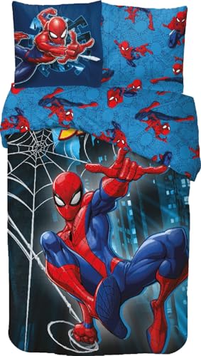 New Discount Parure de Lit Spider-Man - Housse de Couette Spider-Man 140x200 cm + Taie d'oreiller 65x65 cm en Coton (Housse De Couette Spider-Man)
