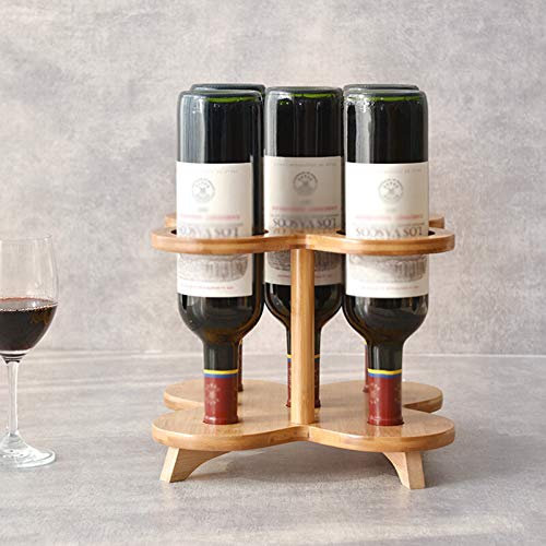 Soporte para botellas de vino de madera para encimera miniatura 6