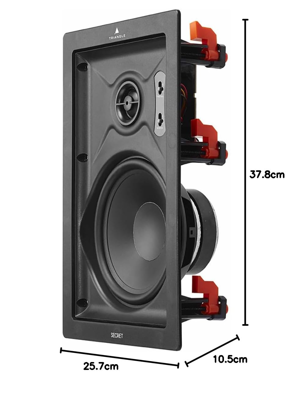 Triangle Secret IWT7 Enceinte Encastrable Murale 140W Haut-parleurs 17 cm Tweeter Orientable Surround Latéral 210x311x92 mm