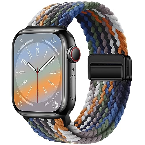 Image of Qimela Sport Loop Compatible with Apple Watch Band 38mm 40mm 41mm 42mm 44mm 45mm 46mm 49mm for Women Men,Magnetic Strap Stretchy Braided Wristband for iWatch Series 11 10 9 8 7 6 5 4 SE Ultra 3 2 1