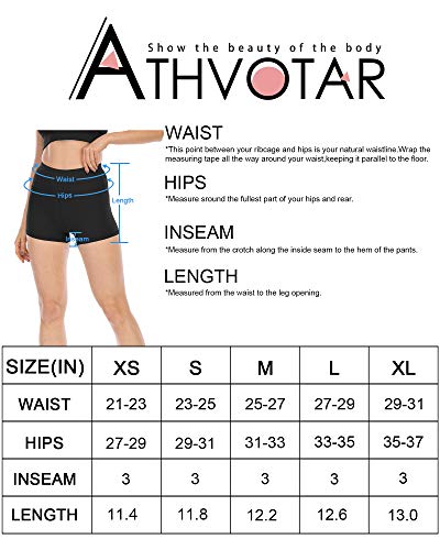 ATHVOTAR High Waisted Spandex Shorts for Women, Booty Workout Yoga Biker Shorts 3