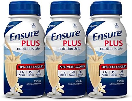 Ensure Plus Nutrition Shake with Fiber, 13g Protein, Meal Replacement Shakes, Vanilla, 8 fl oz, 16 Count