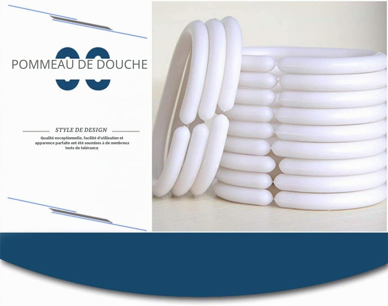 Rideau de Douche en Tissu Lin 240 x 200 cm Imperméable Anti-Moisissure pour Salle de Bain Beige 240 x 200 cm