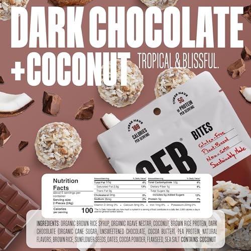 The GFB Variety Pack Protein Bites - Gluten Free, Plant Based, Non GMO, Sustainably Made – Ridiculously Tasty, Healthy, Vegan, Protein Energy Balls, 4 oz (6 Count)